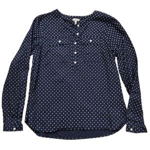 L.L.Bean Popover Button Navy Shirt